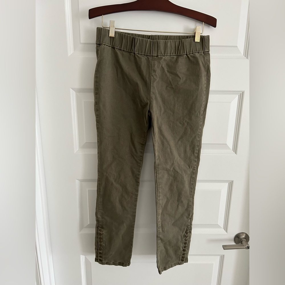 Soft Surroundings Studded Pants Khaki Green Size SP Petite